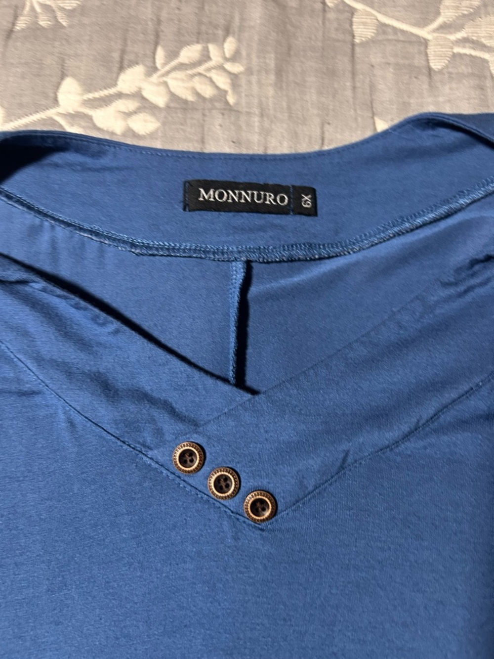 Women’s V-Neck Shirt with Button Detail